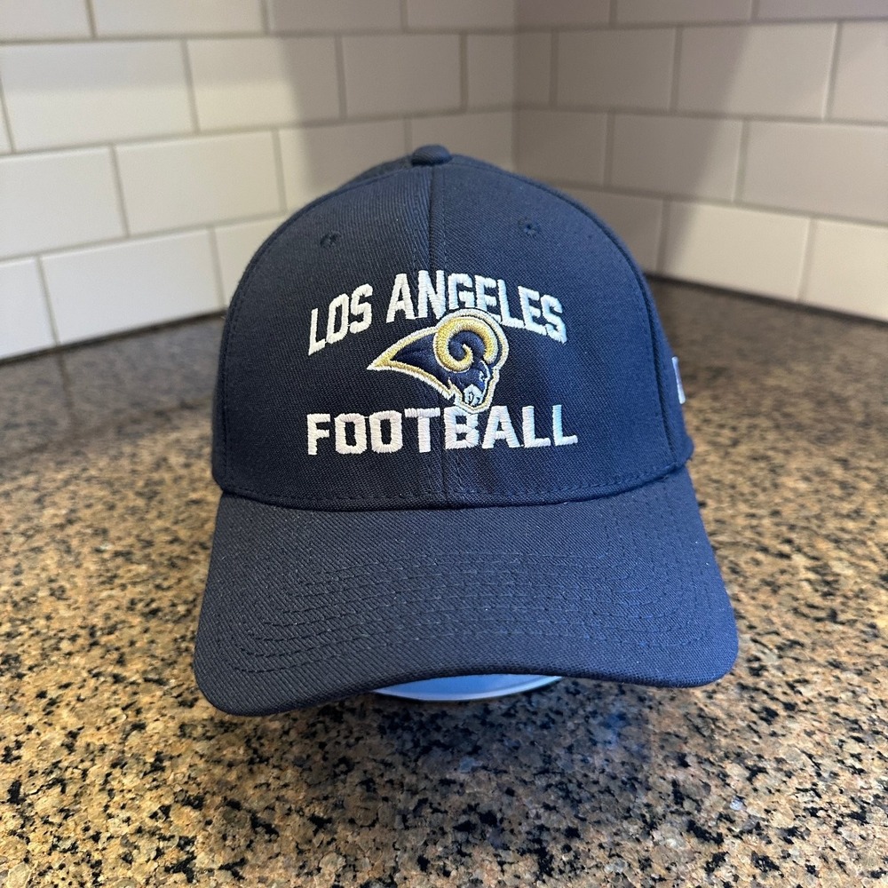 Los Angeles Rams Hat New Era 39THIRTY Men's M/L Stretch Fit Navy Blue NFL